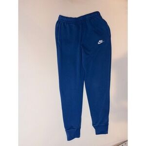 Nike Kids Blue Fleece Joggers Sweatpants Embroidered Logo Size Small (426)